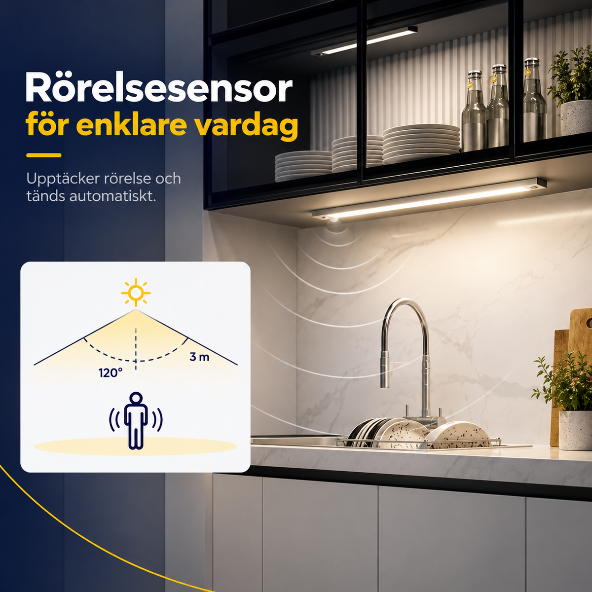Smart Sensorlampa – Magnetisk & Laddningsbar LED